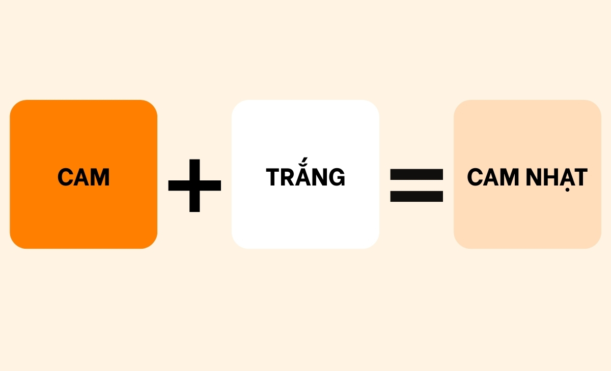 cam trắng ra màu cam nhạt