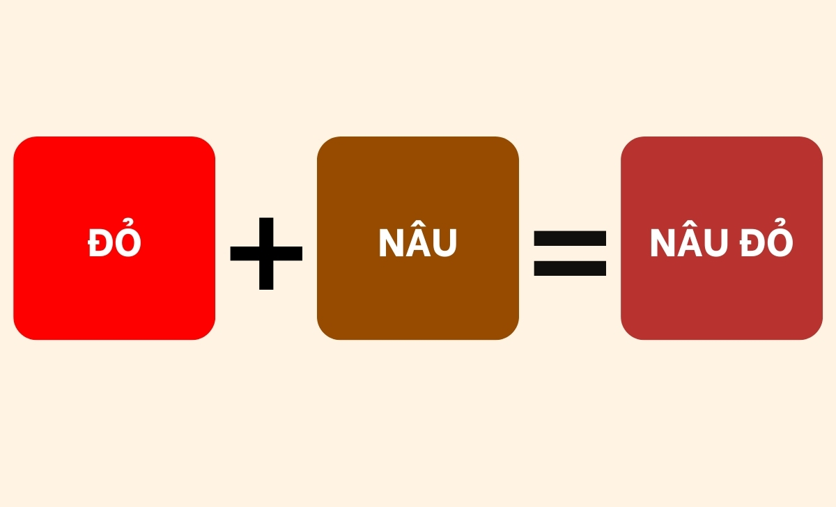 đỏ nâu ra màu nâu đỏ