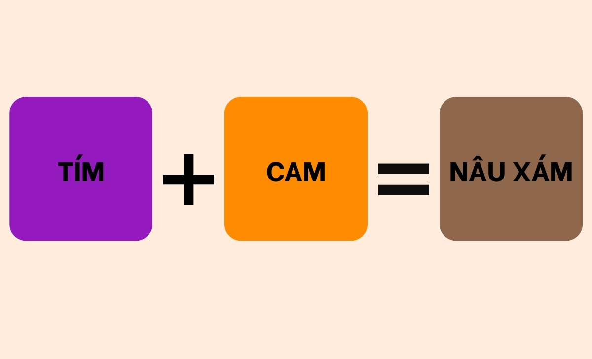 tím cam ra màu nâu xám