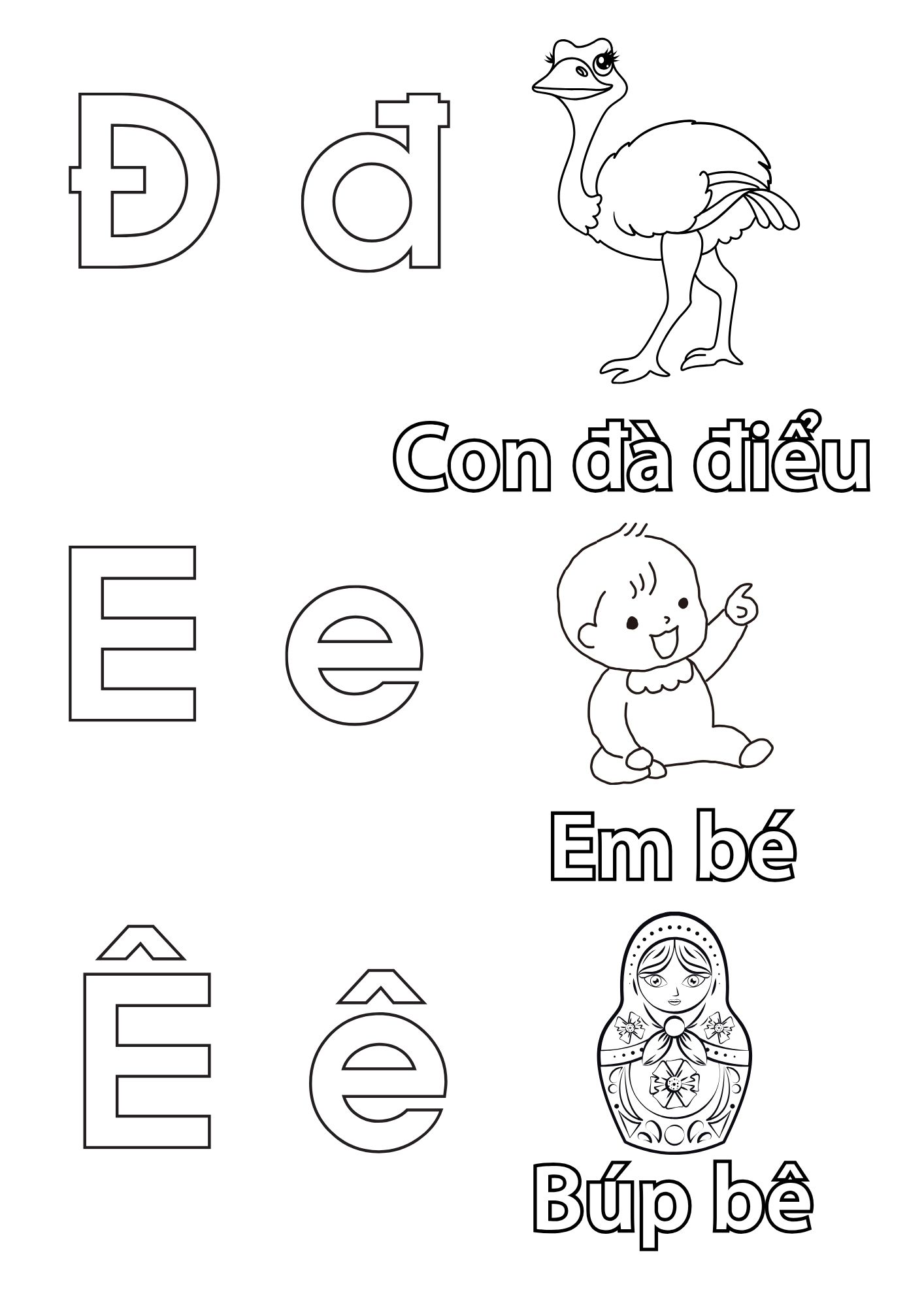 Tranh Tô Màu Chữ Cái Cho Bé 6-8 Tuổi ảnh 15