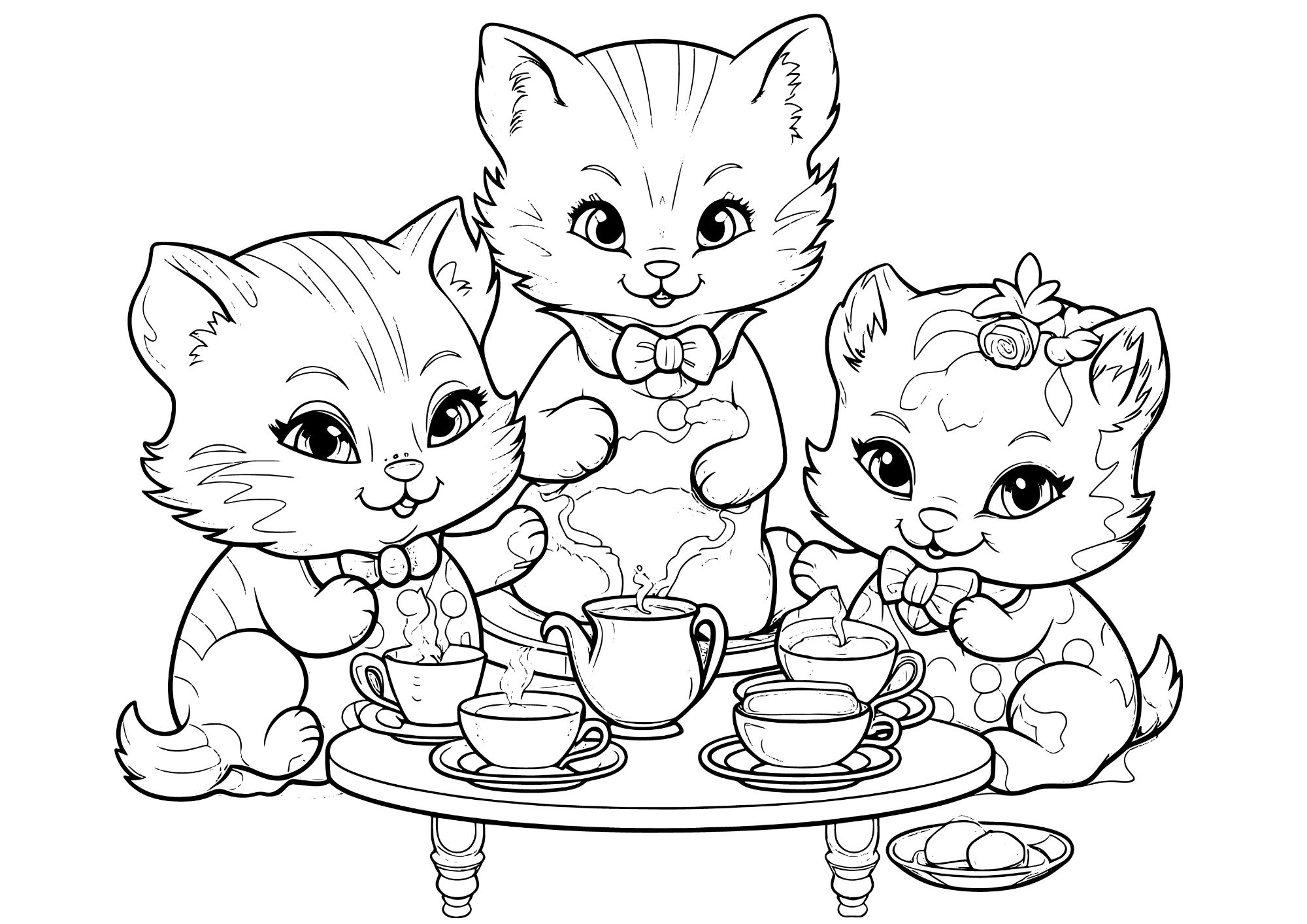 tranh tô màu con mèo cho bé 6-8 tuổi ảnh 16