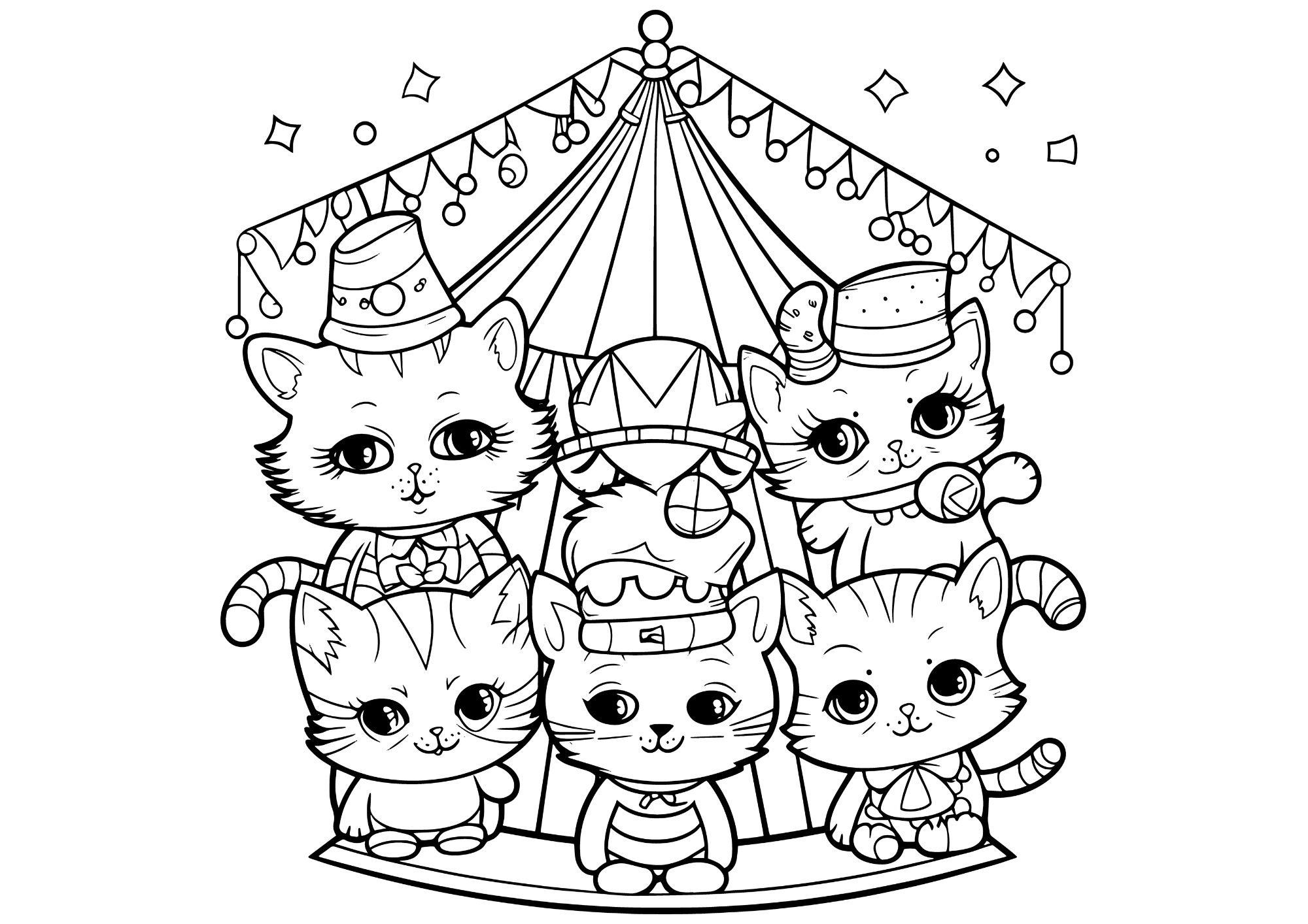 tranh tô màu con mèo cho bé 9-12 tuổi ảnh 17