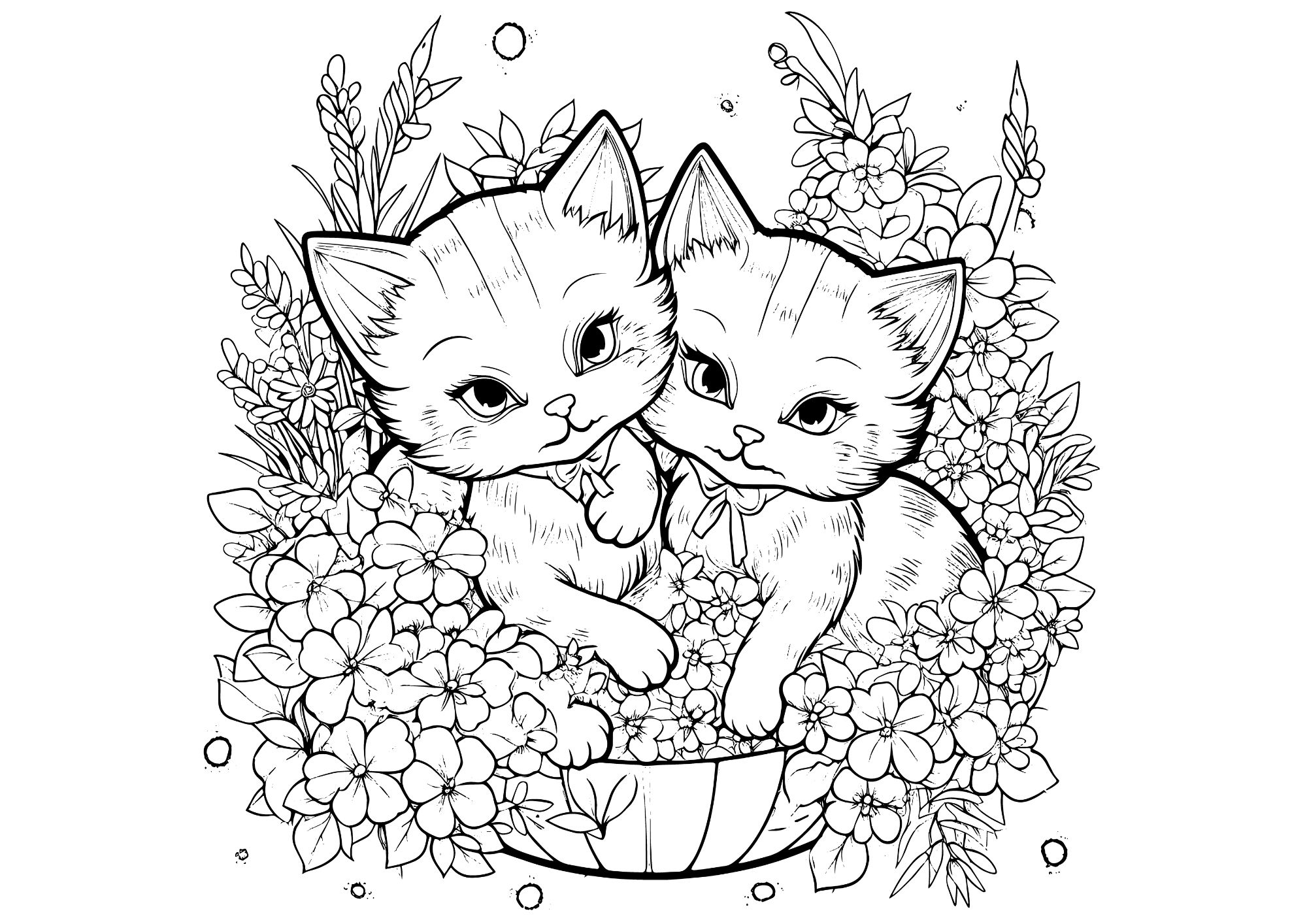 tranh tô màu con mèo cho bé 9-12 tuổi ảnh 25