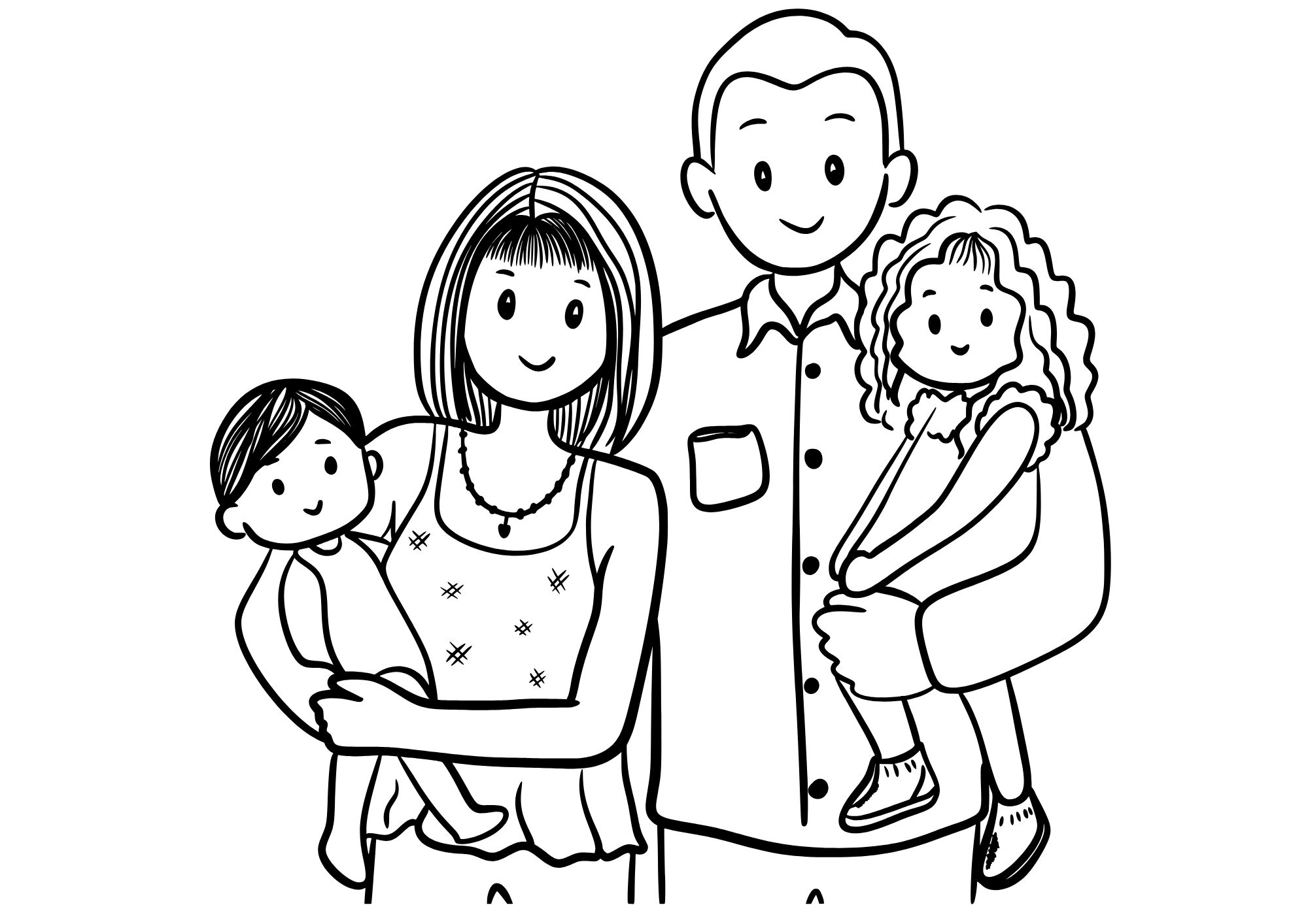 Tranh Tô Màu Gia Đình Cho Bé 3-5 Tuổi ảnh 3