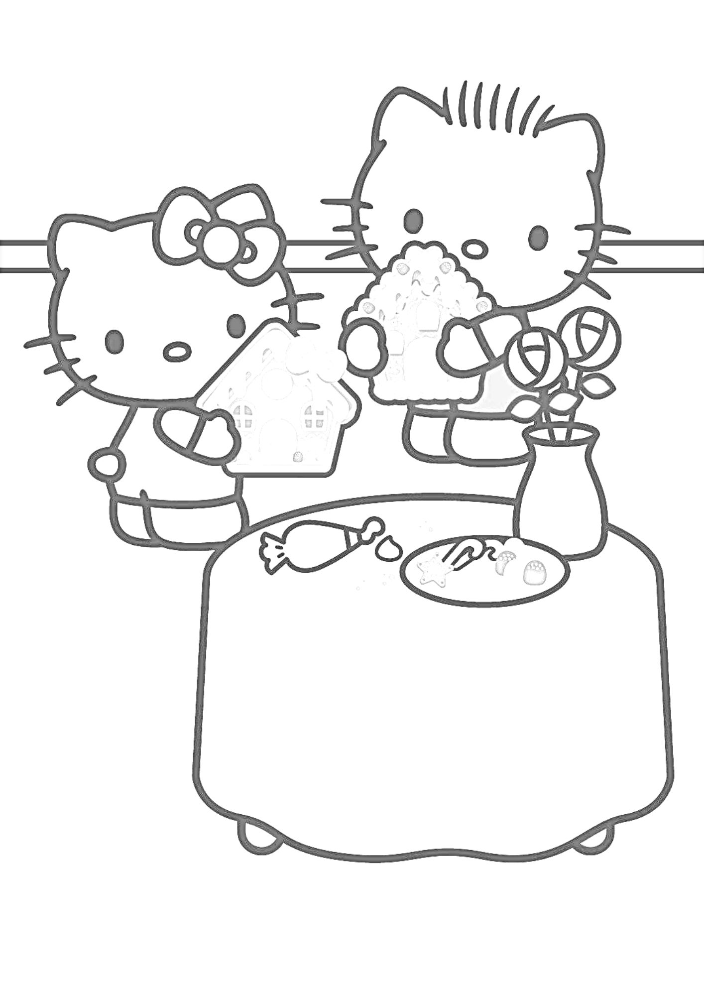 tranh tô màu hello kitty cho bé 3-5 tuổi ảnh 2