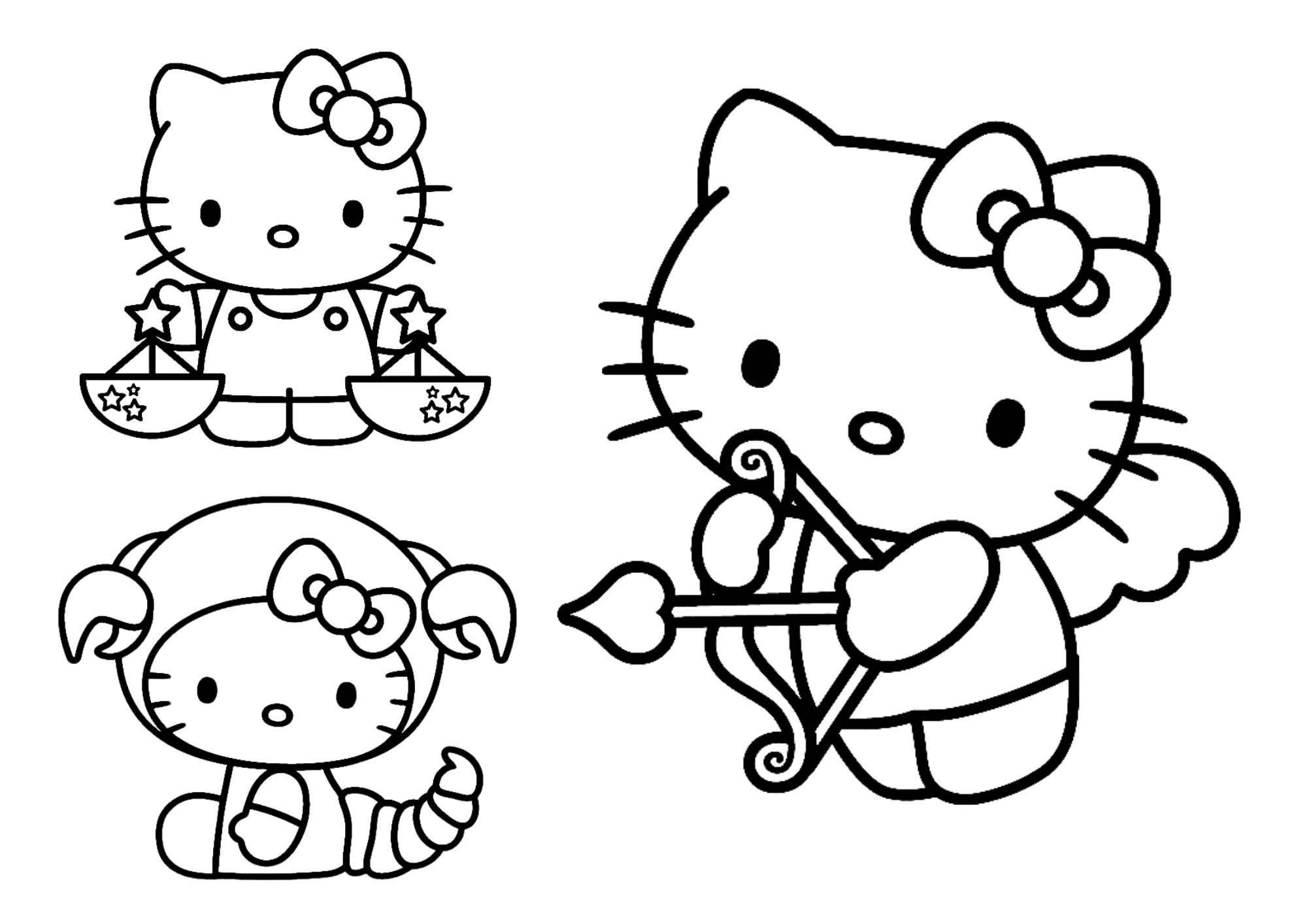 tranh tô màu hello kitty cho bé 6-8 tuổi ảnh 1