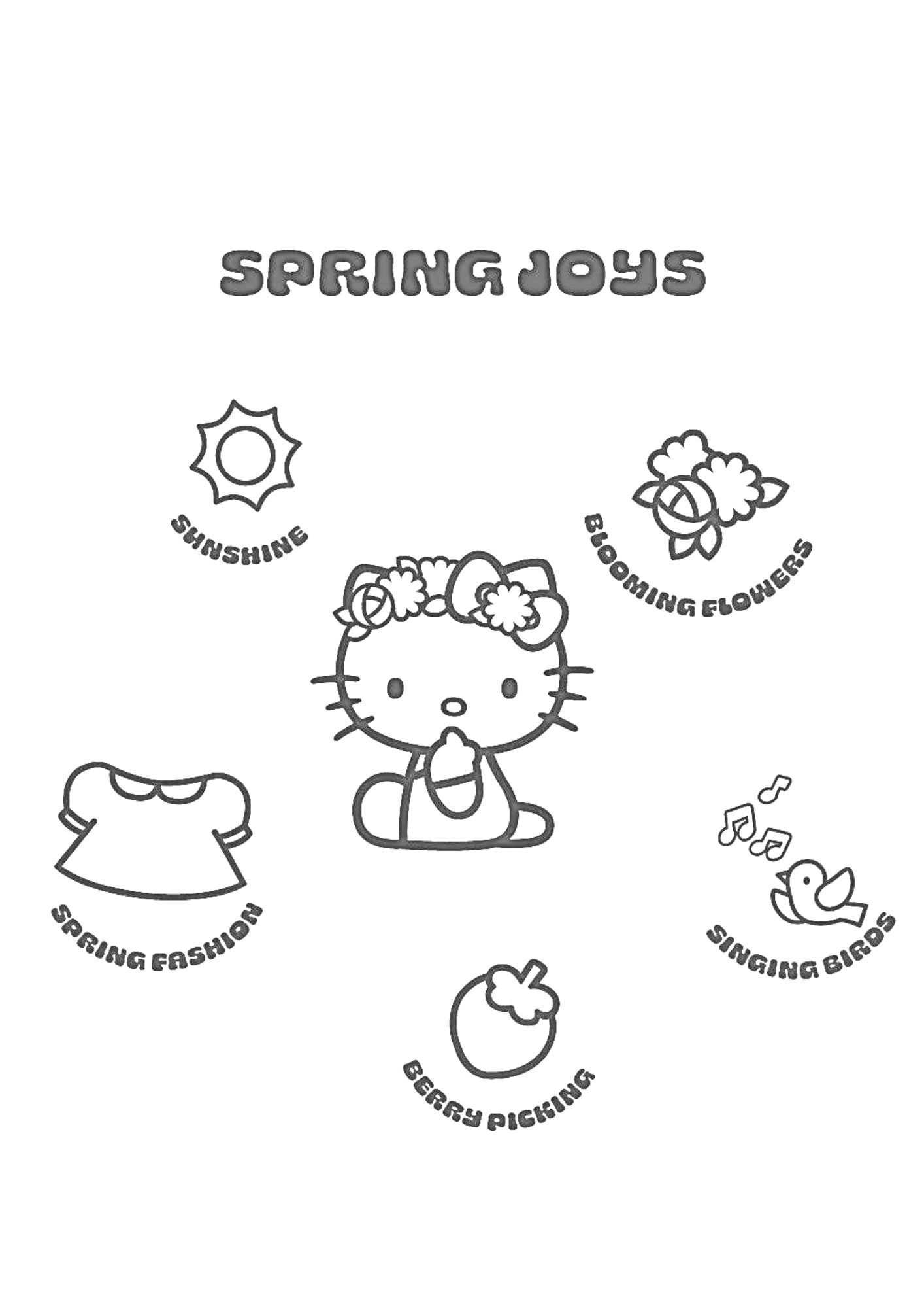 tranh tô màu hello kitty cho bé 9-12 tuổi ảnh 1