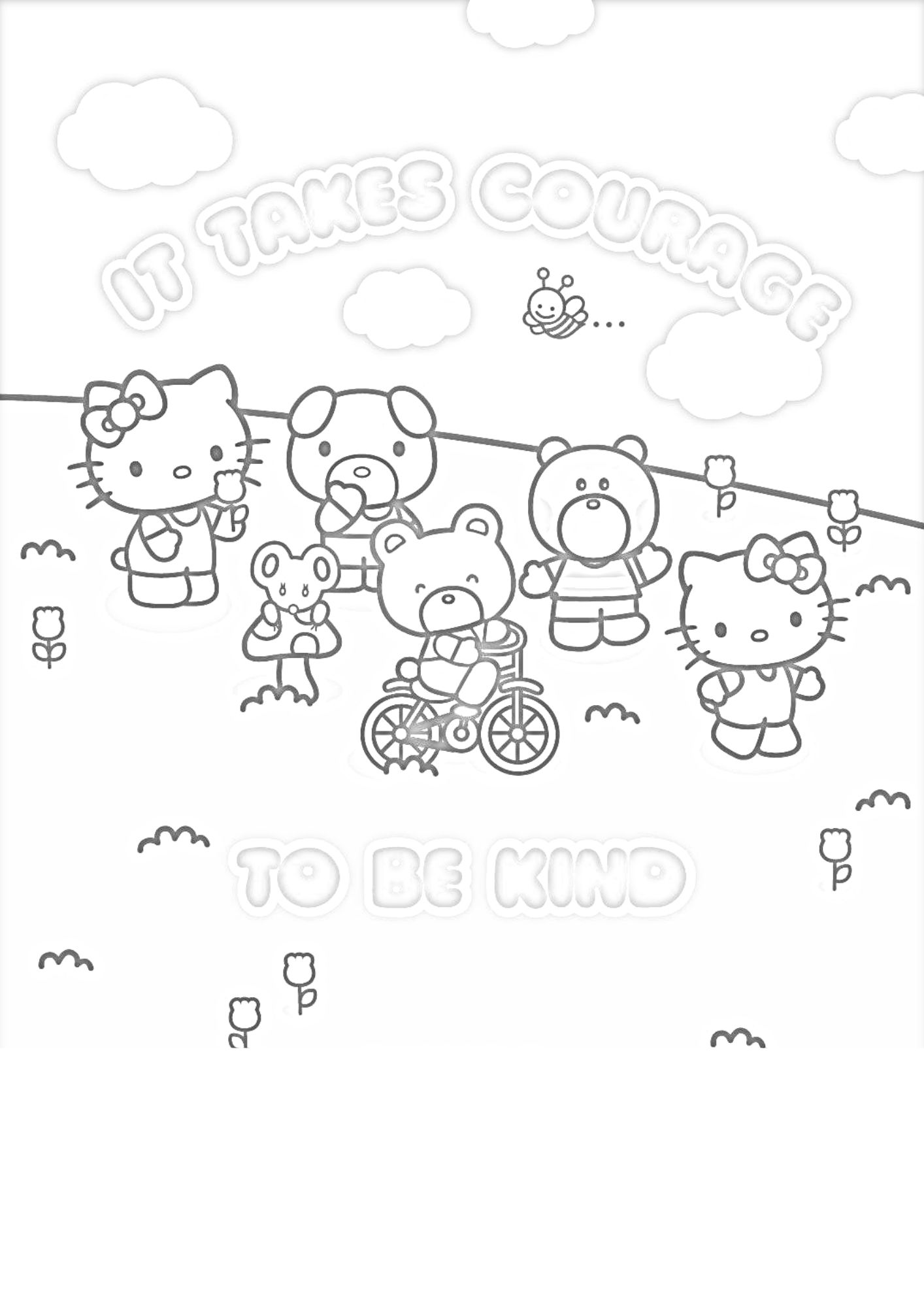 tranh tô màu hello kitty cho bé 9-12 tuổi ảnh 2