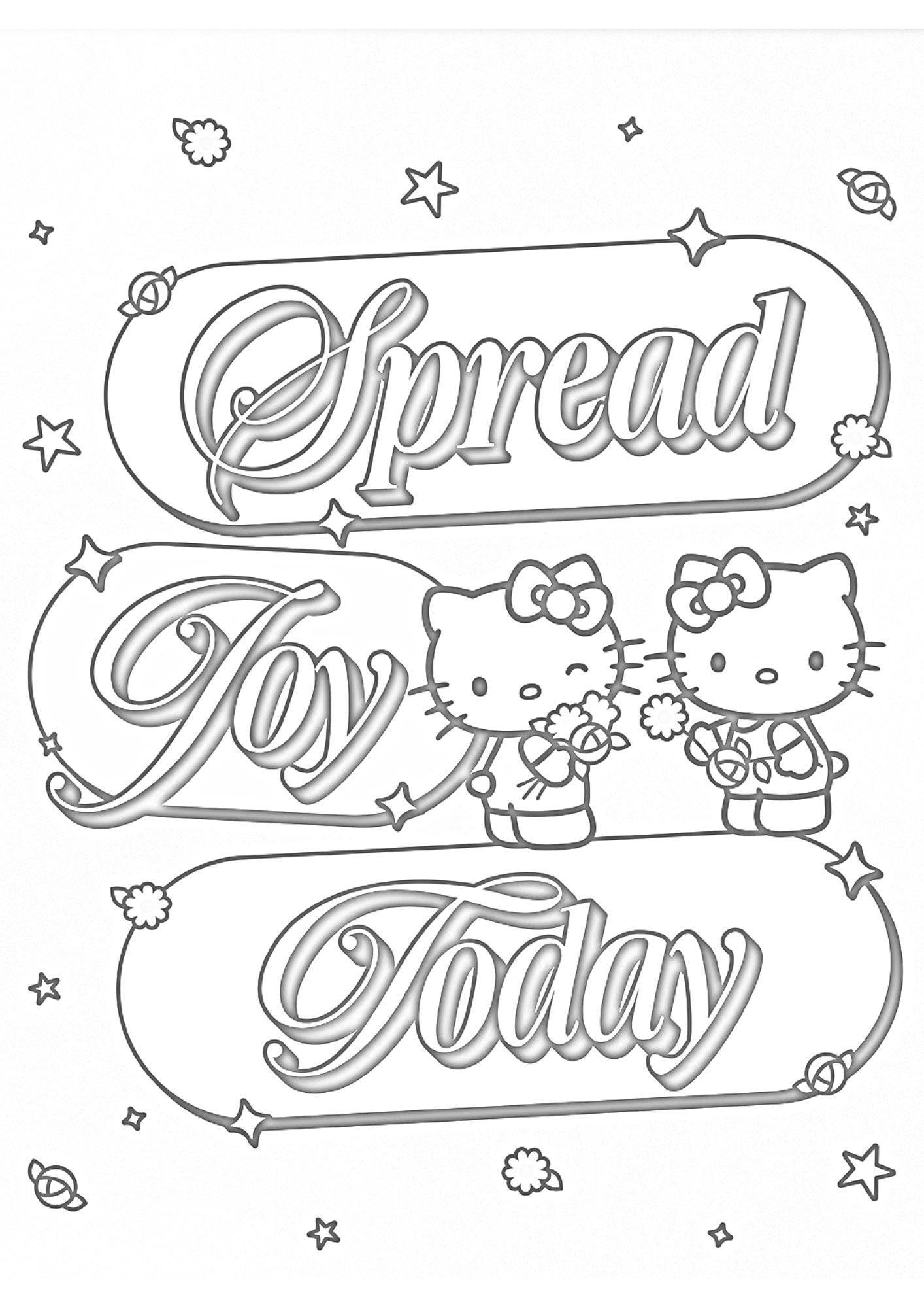 tranh tô màu hello kitty cho bé 9-12 tuổi ảnh 3