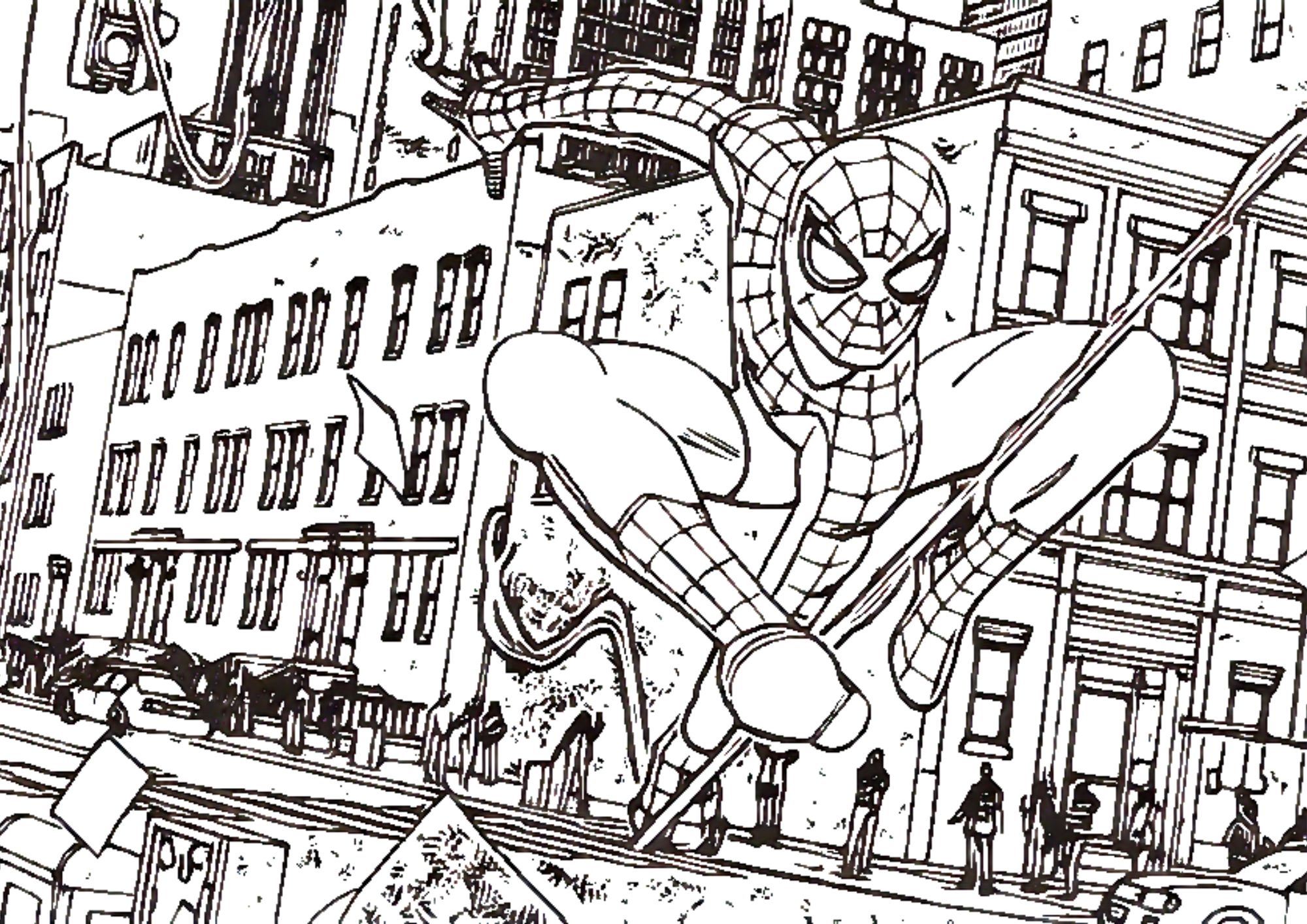 tranh tô màu siêu nhân người nhện spider man cho bé 9-12 tuổi ảnh 14