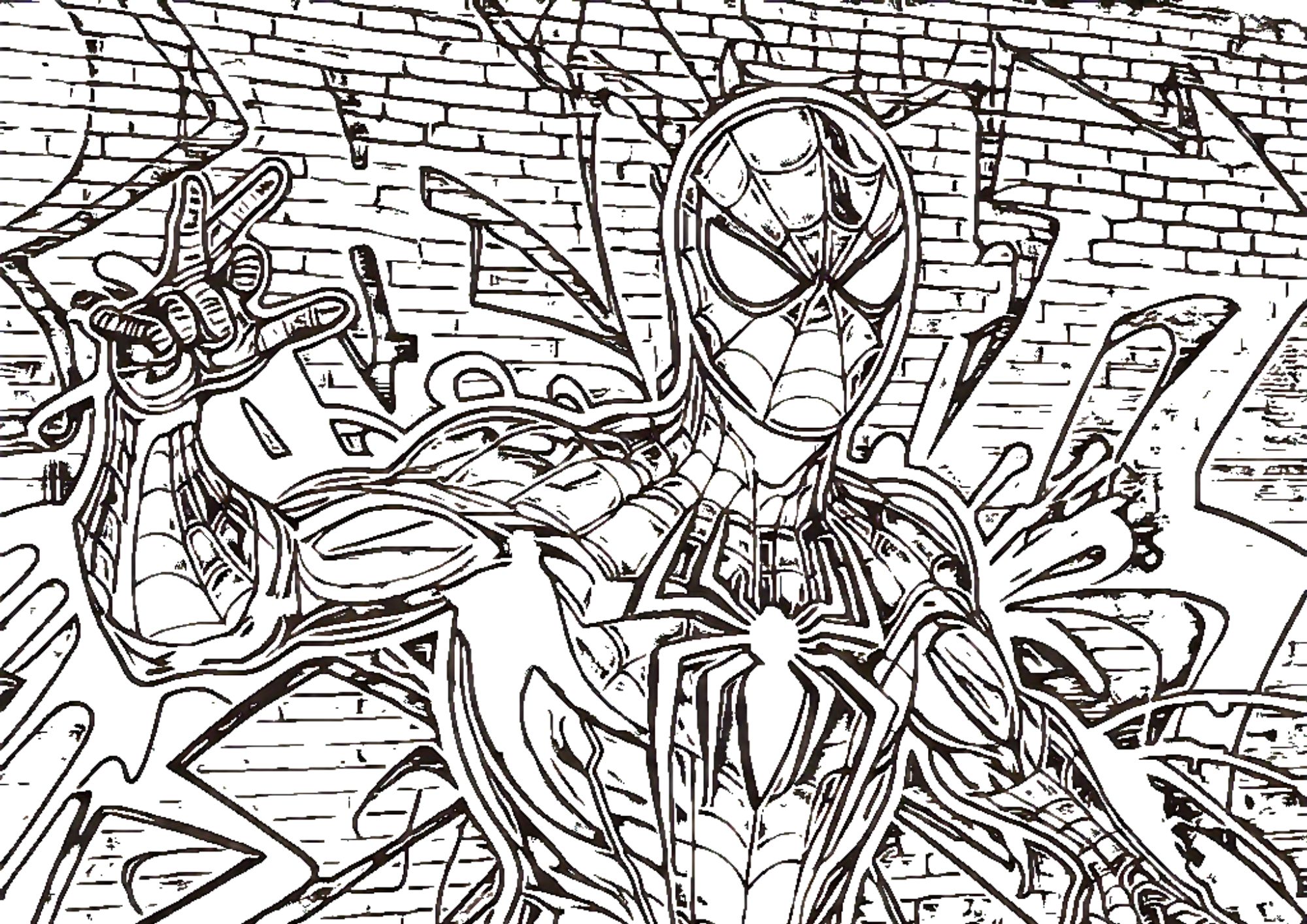 tranh tô màu siêu nhân người nhện spider man cho bé 9-12 tuổi ảnh 15