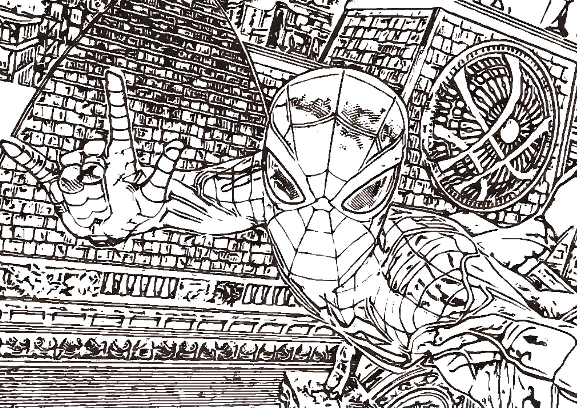 tranh tô màu siêu nhân người nhện spider man cho bé 9-12 tuổi ảnh 8