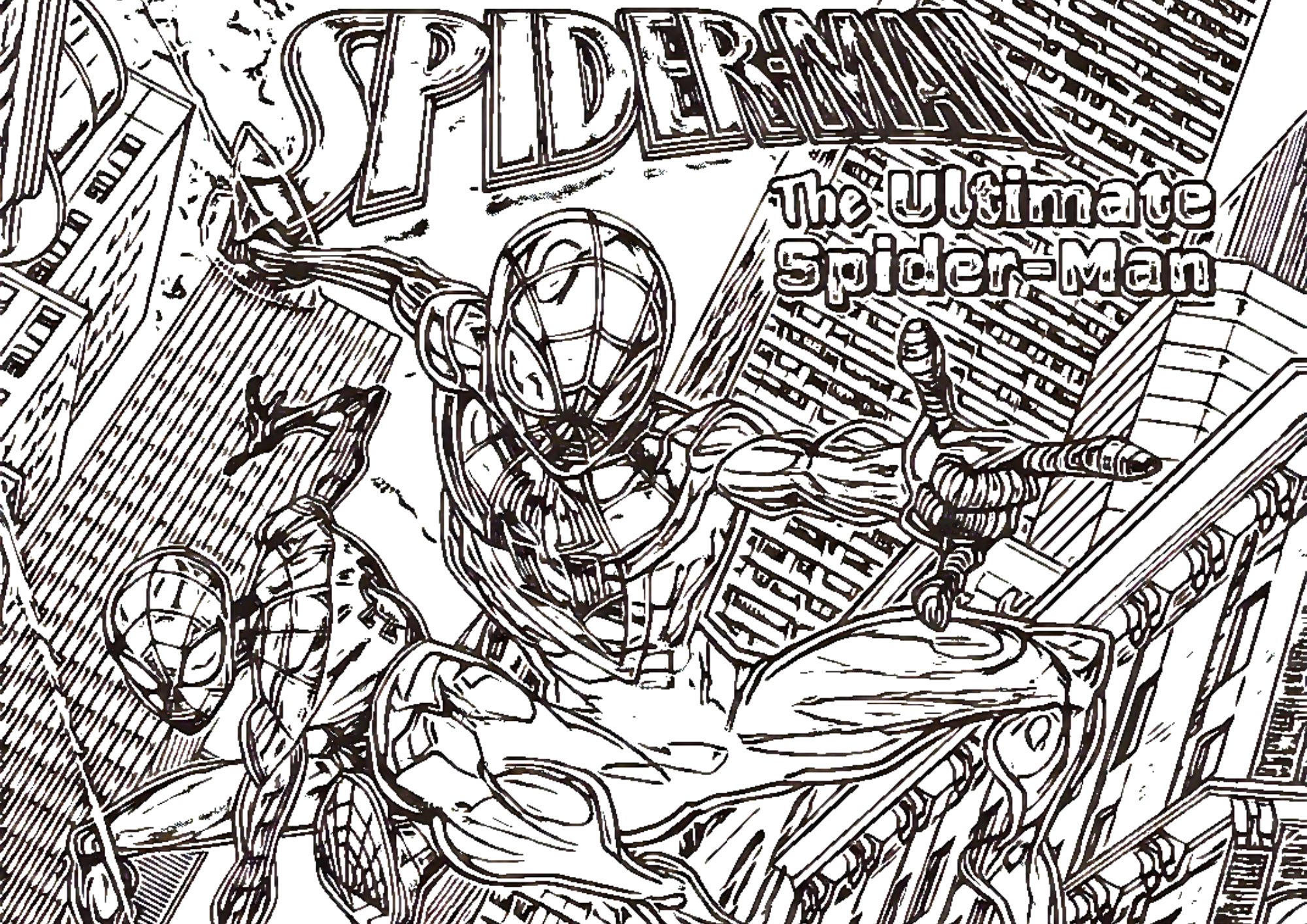 tranh tô màu siêu nhân người nhện spider man cho bé 9-12 tuổi ảnh 9