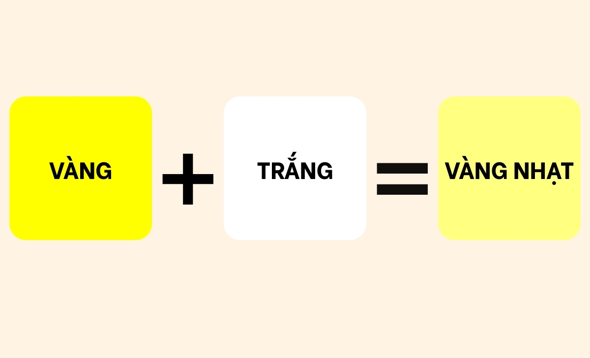 vàng trắng ra màu vàng nhạt