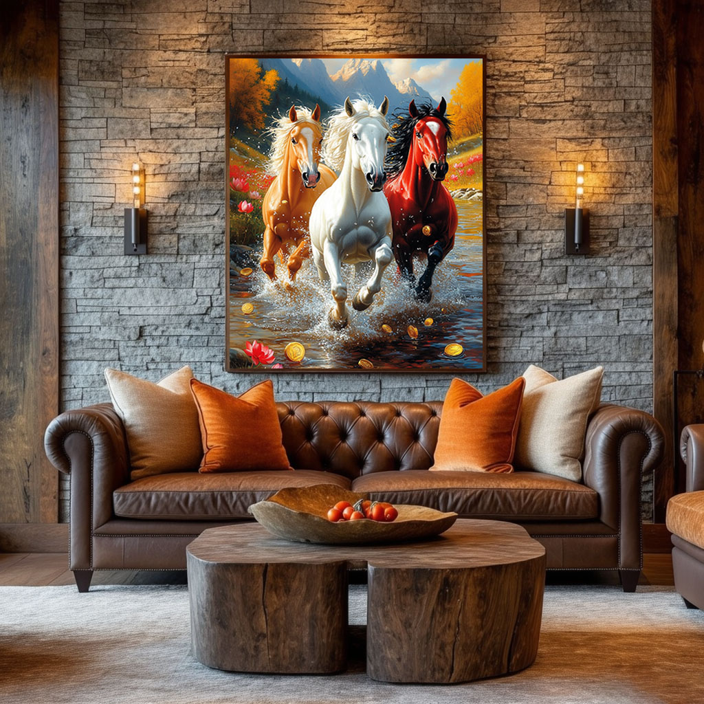 Tranh 3 Con Ngựa - Tam Mã Phiên Thủy | TN21