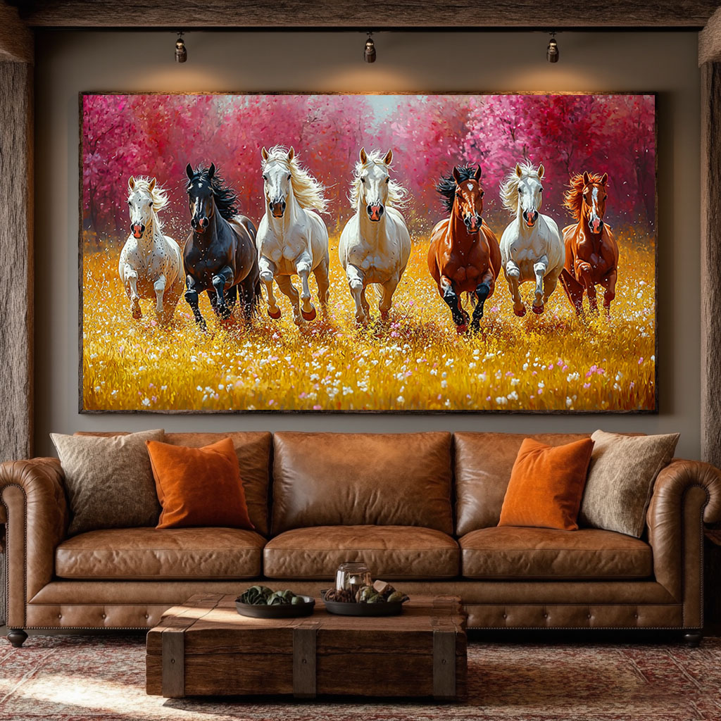 Tranh 7 Con Ngựa - Thất Mã Đào Lâm | TN23