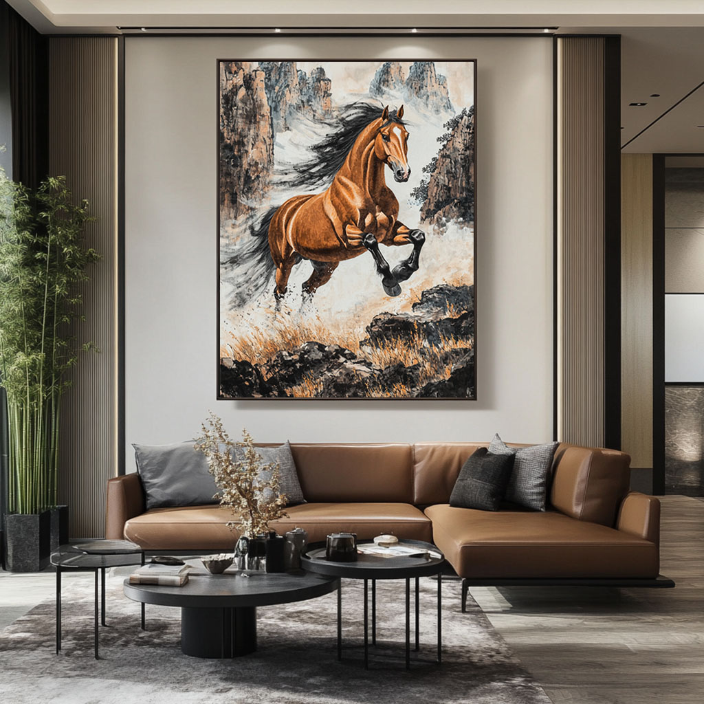 Tranh Ngựa Nâu Thổ Câu Canh Ngọ | TN12