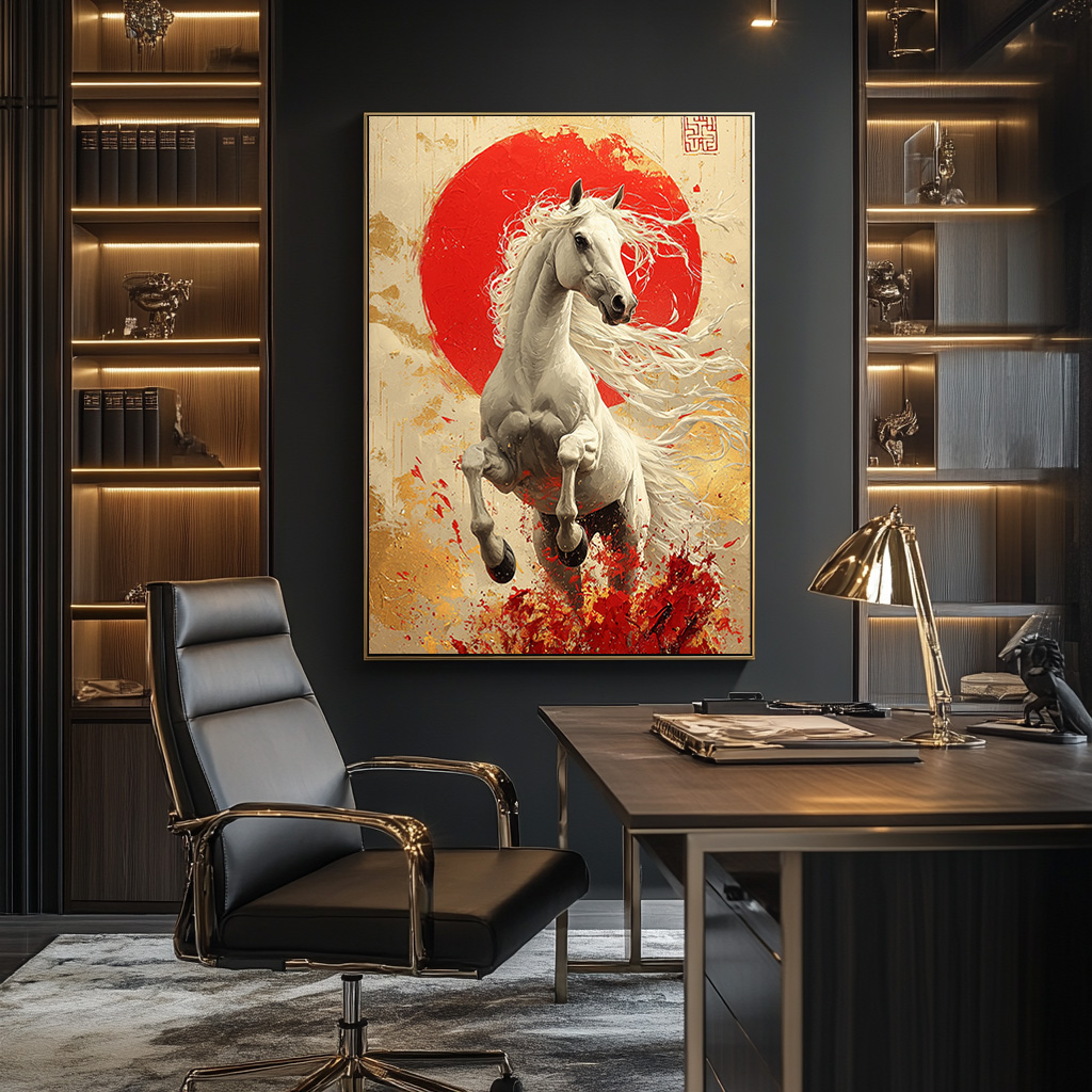 Tranh Ngựa Tuấn Mã Bạch Ngọc | TN33