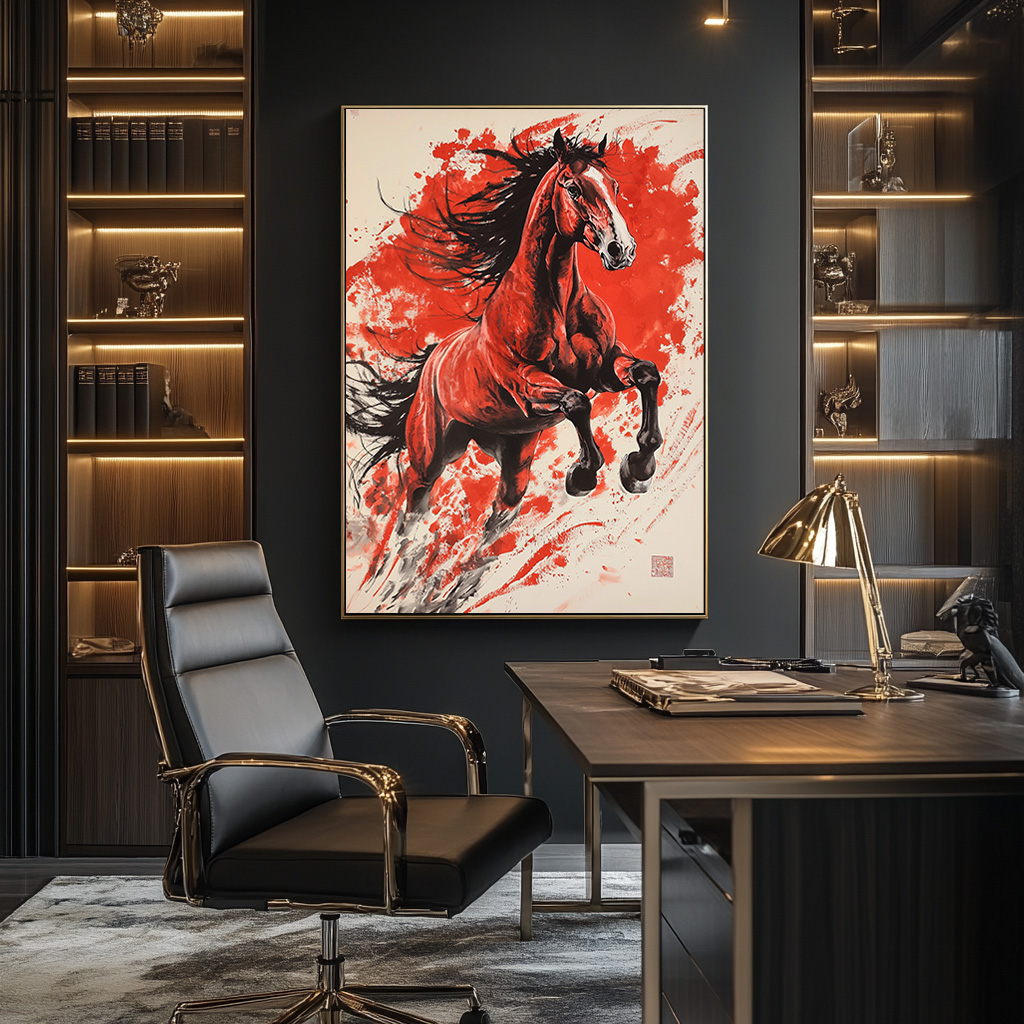 Tranh Ngựa Tuấn Mã Hồng Phong | TN31
