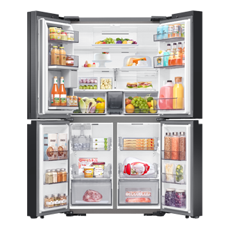 Tủ Lạnh Bespoke 4 Cửa với Beverage Center™ màu Trắng Thạch Anh/Nâu Be, 648L