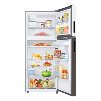 Tủ Lạnh Bespoke Ngăn Đông Trên với Đông Mềm Linh Hoạt 4 Chế Độ Optimal Fresh+ màu Trắng Thạch Anh/Nâu Ánh Than, 382L