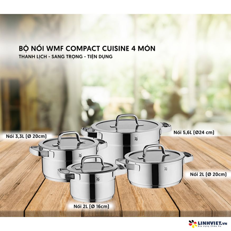 Bộ Nồi WMF Compact Cuisine set 4 nồi - 0790046380