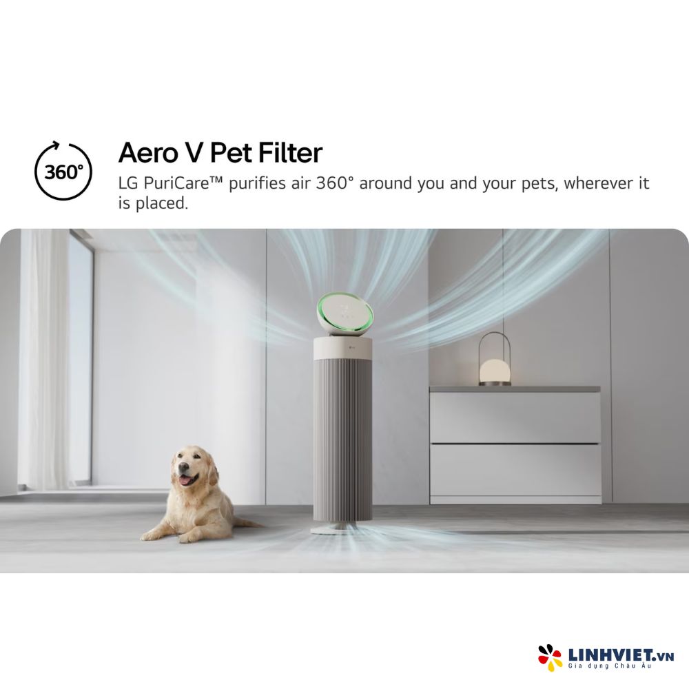 Máy lọc không khí LG PuriCare Aero Booster màu be AS55GGSY0.ABAE