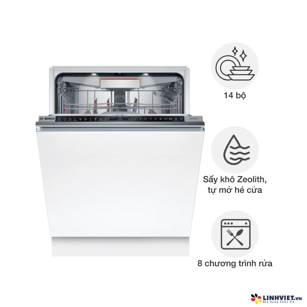 Máy rửa bát âm tủ Bosch SMD8TCX01E - serie 8 - Zeolith