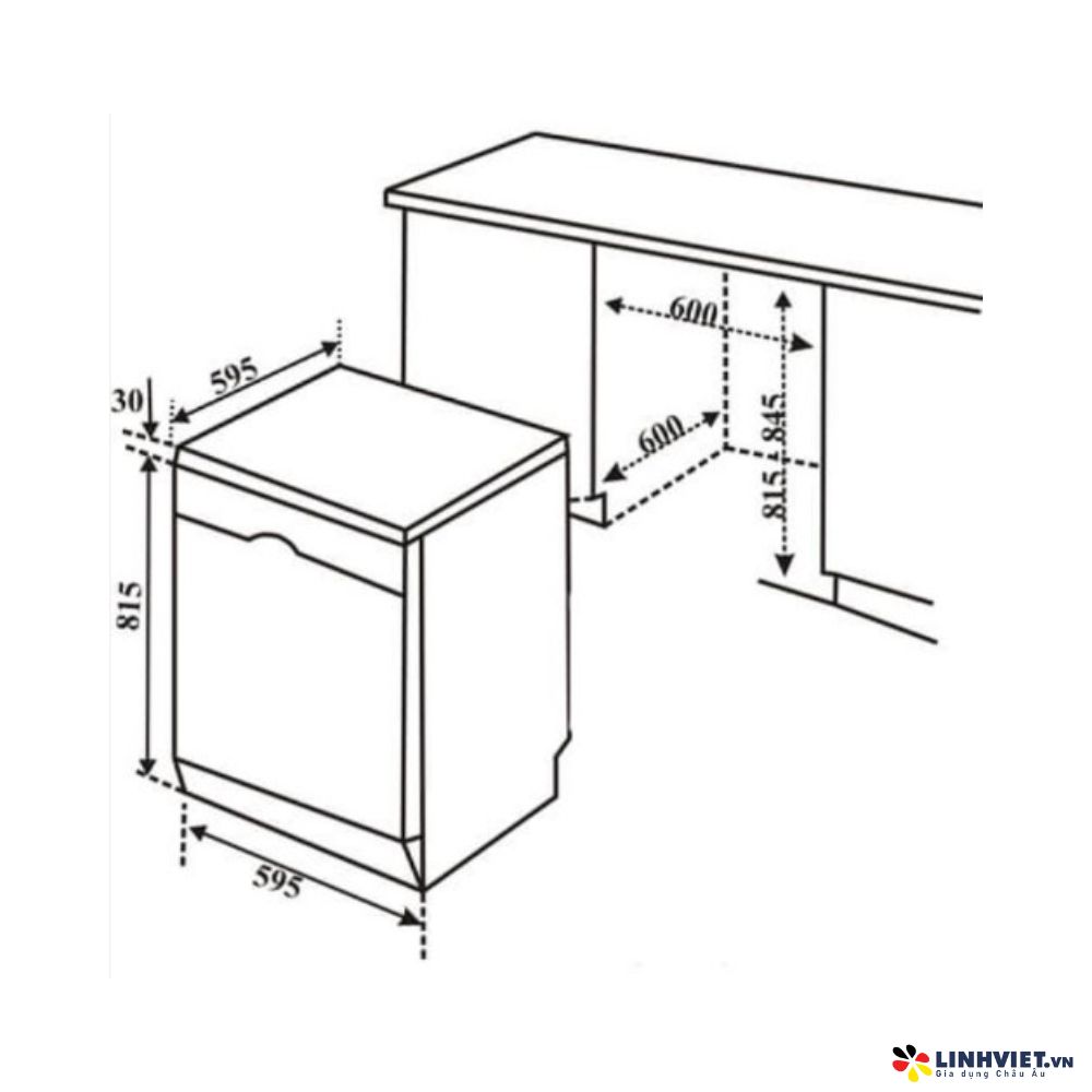 Máy rửa bát Bosch SMS4EMI01E - Serie 4 - tự động hé cửa