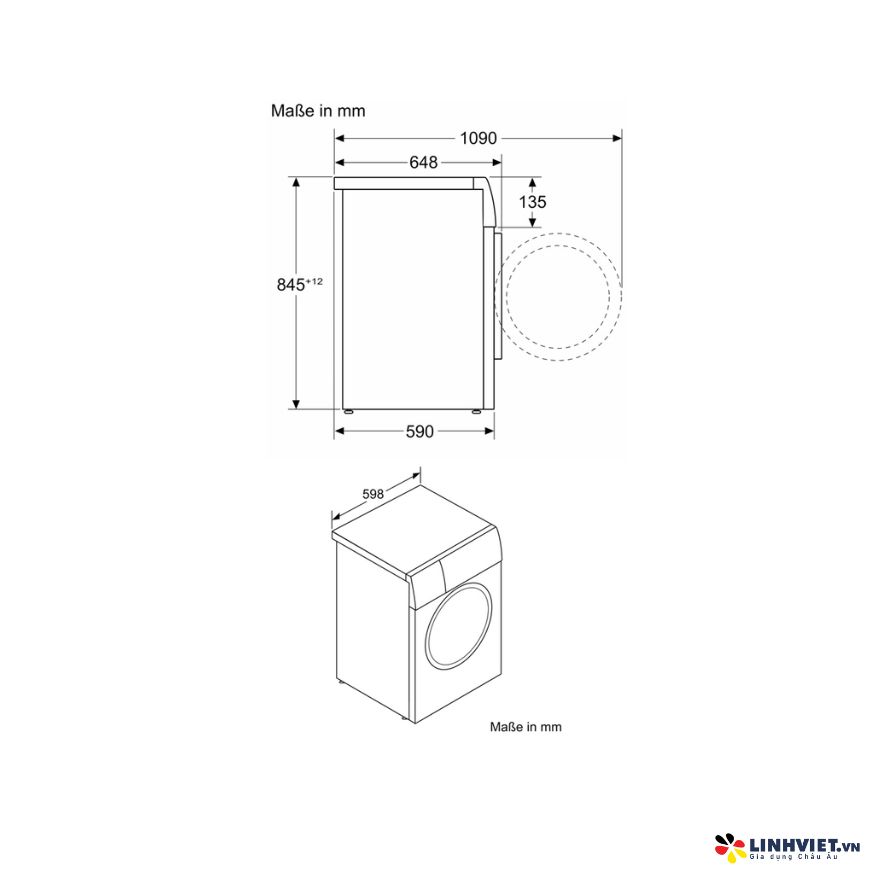Máy giặt Bosch WGB256A90 Series 8 i-DOS Chống nhăn 10kg