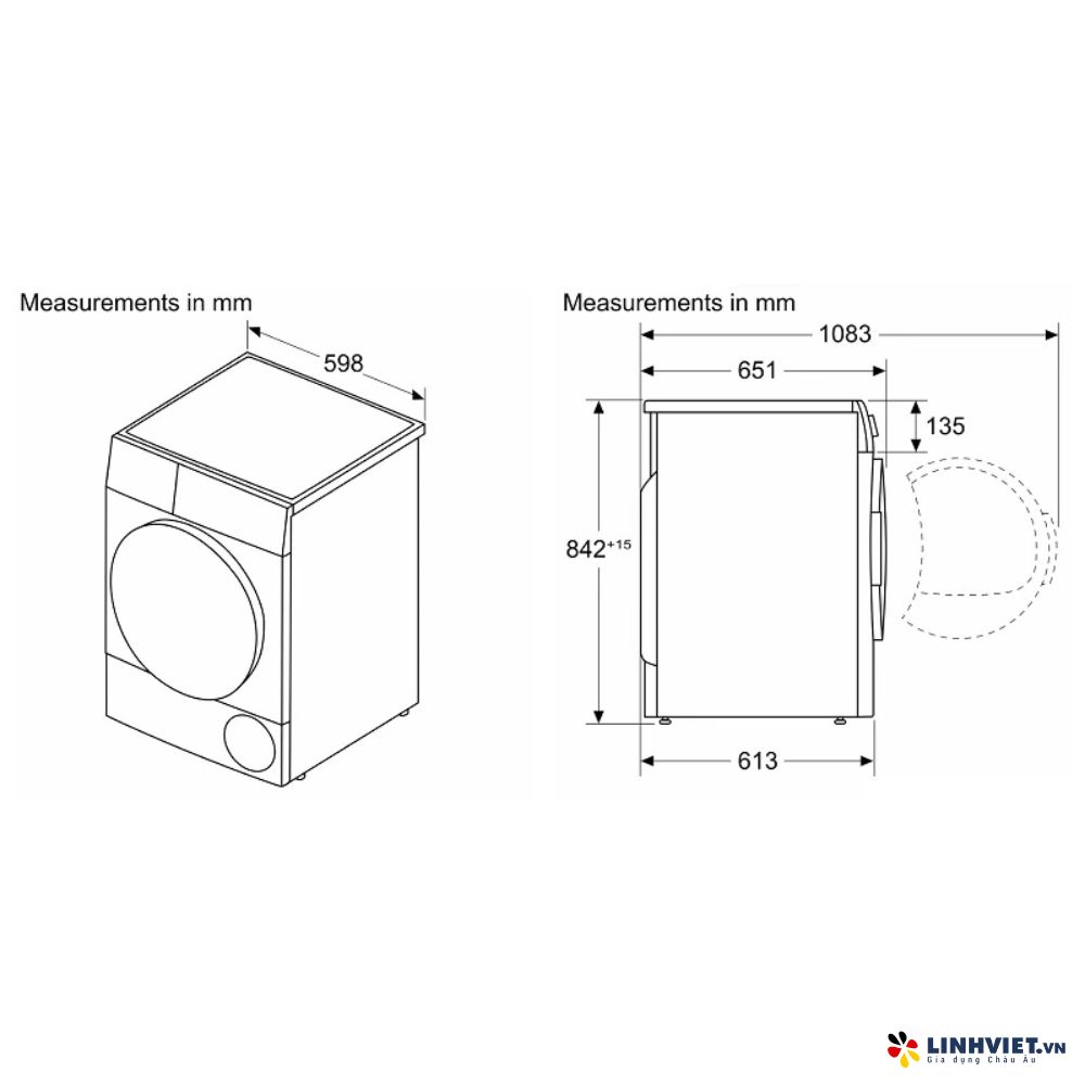 Máy Sấy Bơm Nhiệt Bosch WTH83028SG - Series 4