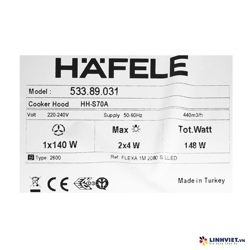 Máy hút mùi âm tủ Hafele HH S70A