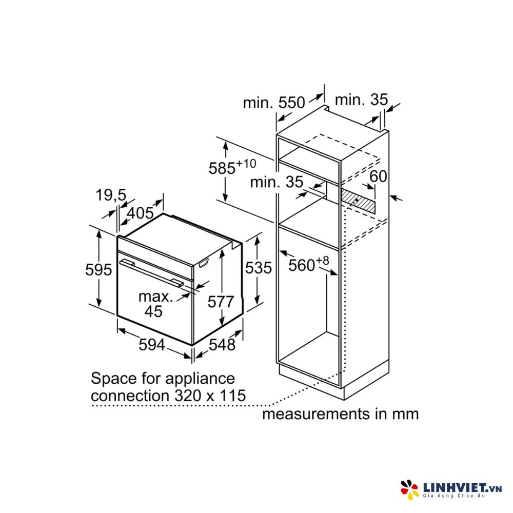 Lò nướng kèm hấp Bosch HSG7361B1-Serie 8