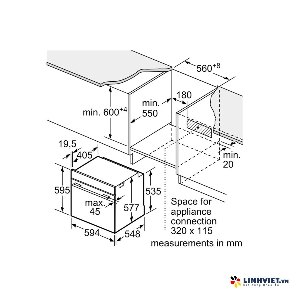 Lò nướng kèm hấp Bosch HSG7361B1-Serie 8