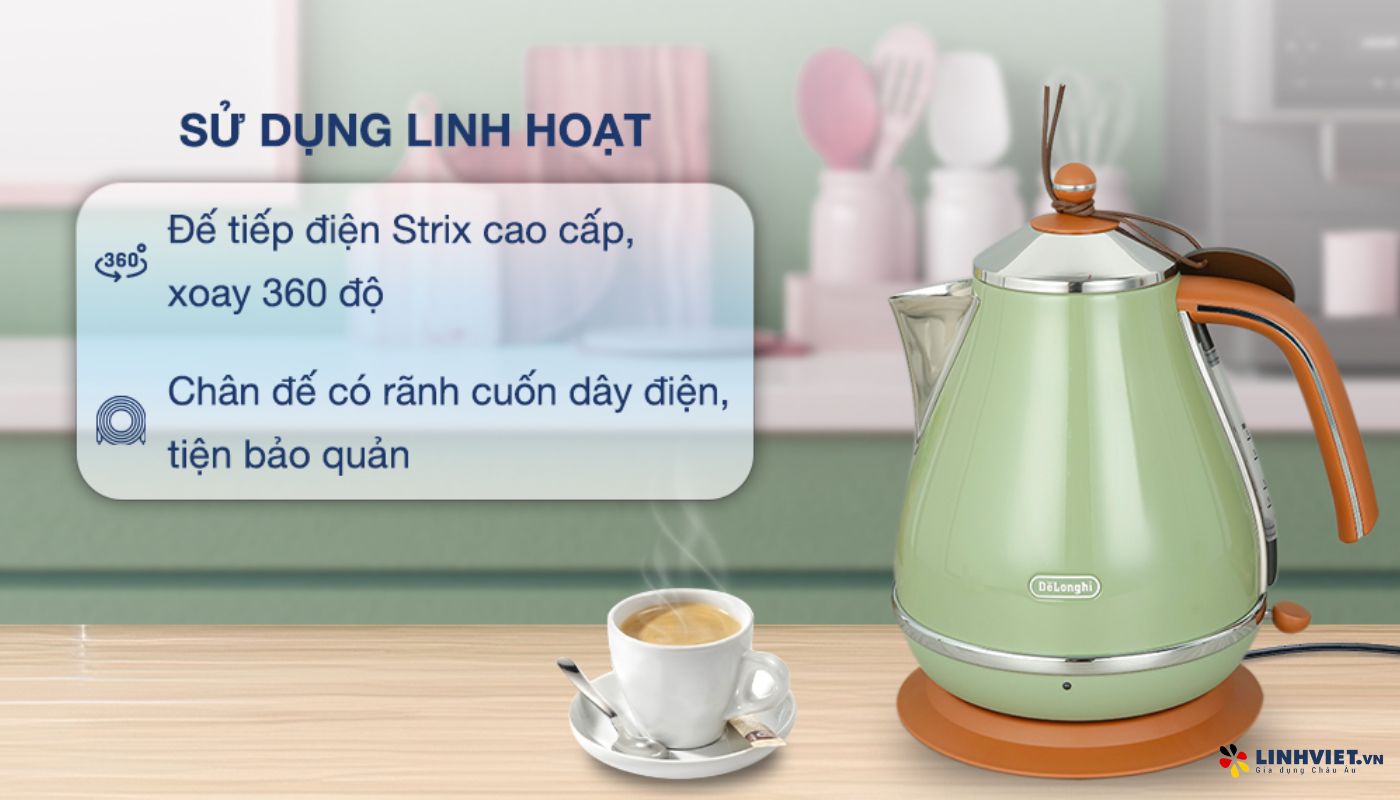 Ấm đun nước Delonghi KBOV2001.GR