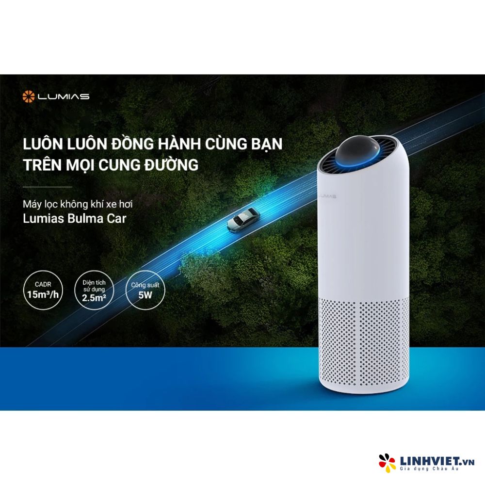 Máy lọc không khí ô tô Lumias Bulma Car - 5W - 2.5m2
