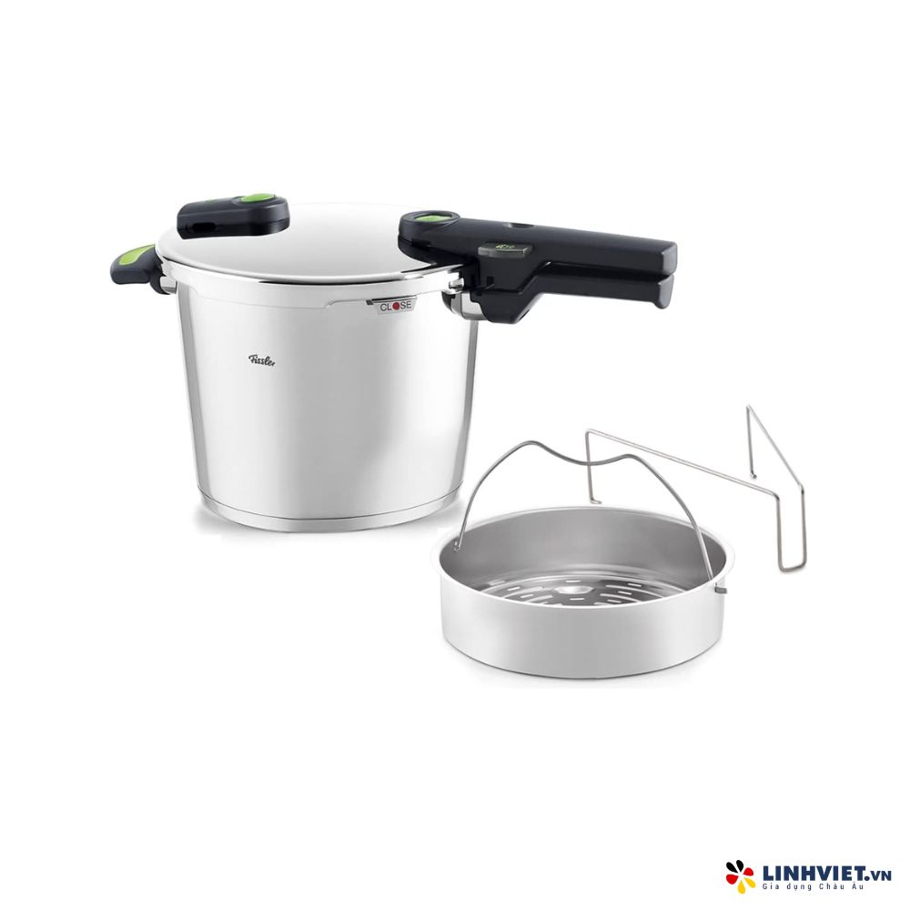 Nồi áp suất Fissler 6L Vitaquick Green made in Germany kèm xửng hấp