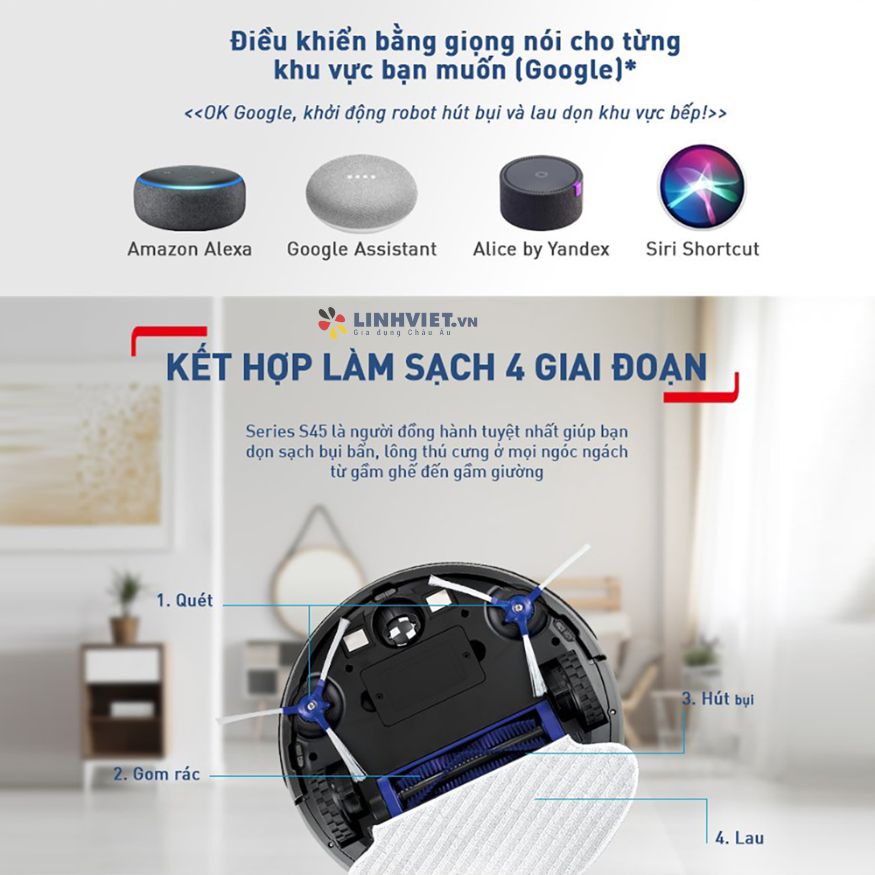 Robot hút bụi lau nhà Tefal RG8275WH S45 - Đen