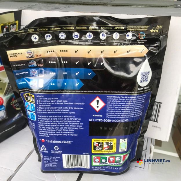 VIÊN RỬA BÁT Finish ULTIMATE PLUS 33 VIÊN