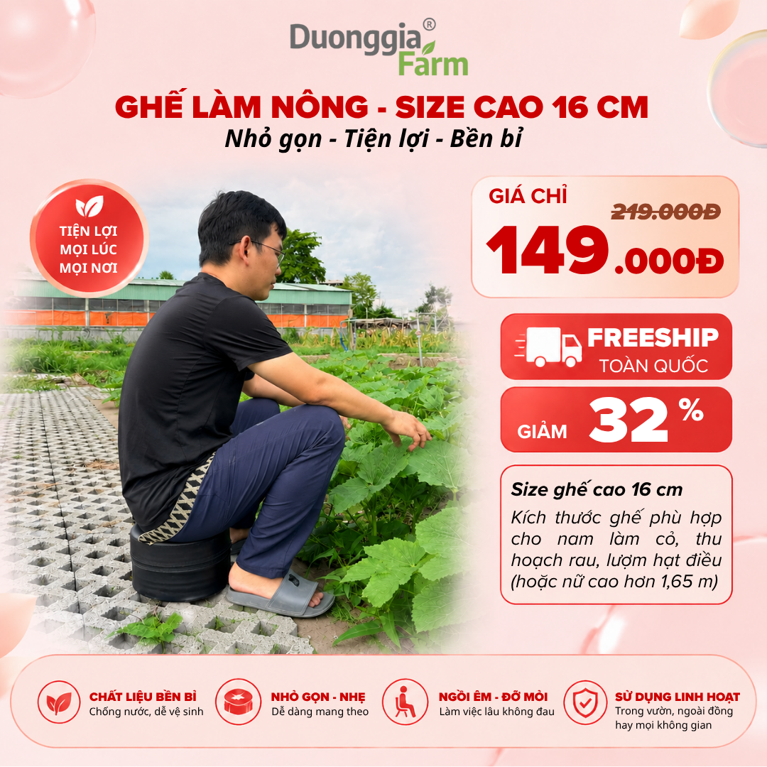 Ghế làm nông, làm vườn tiện lợi - Phong cách Hàn Quốc - Duonggia Farm