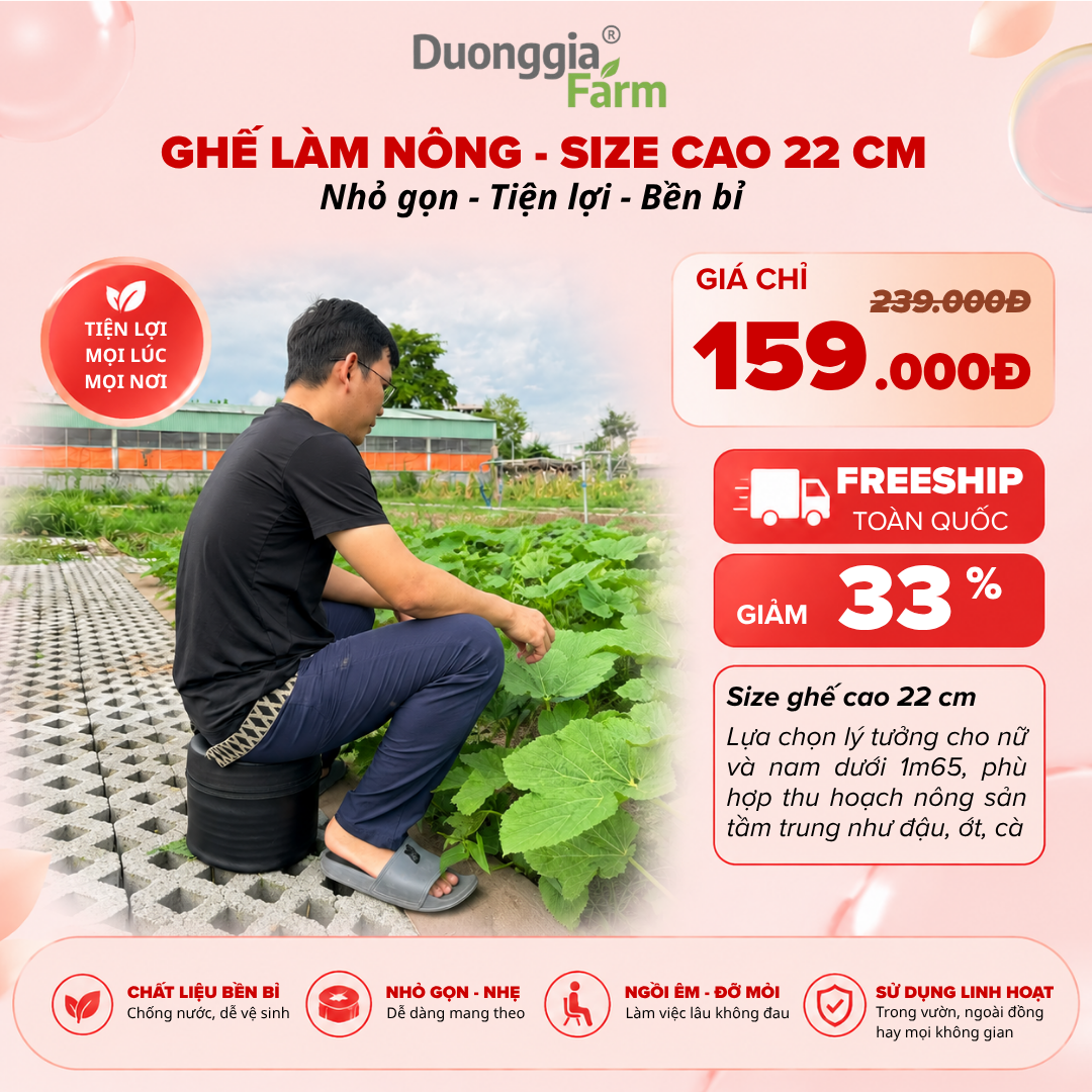 Ghế làm nông, làm vườn tiện lợi - Phong cách Hàn Quốc - Duonggia Farm
