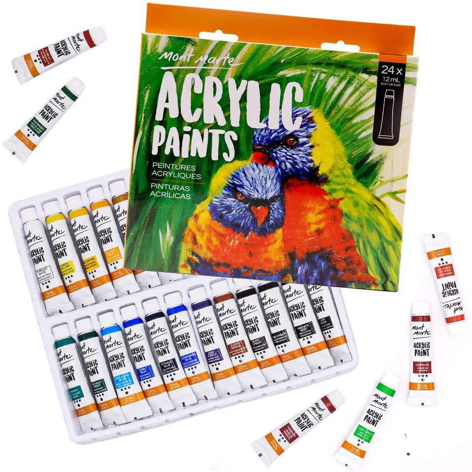 Màu Acrylic Mont Marte Bộ 24 màu Tuýp 12ml
