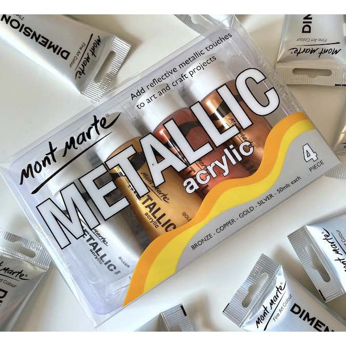 Acrylic Mont Marte bộ 50ml 4 màu nhũ