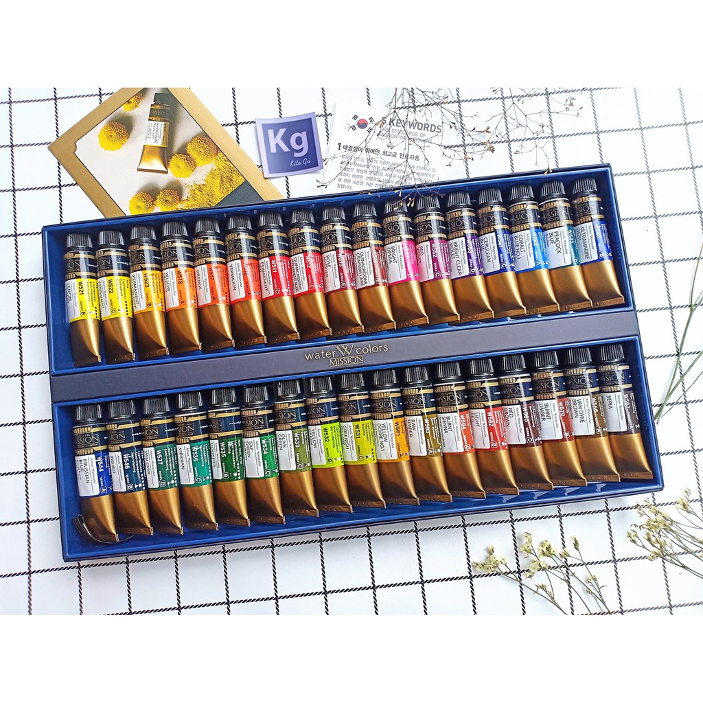 Bộ 24 34 36 7ml 15ml Màu nước Mijello Mission Gold Hàn Quốc