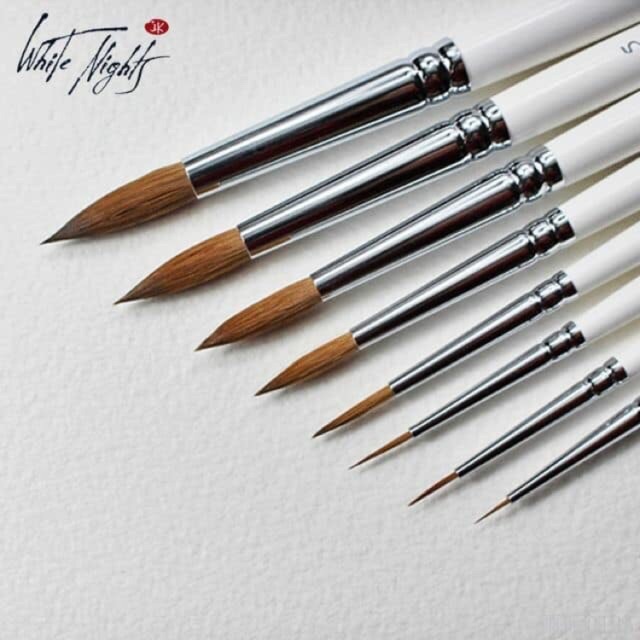 Cọ vẽ lông chồn Kolinsky lông sóc cao cấp Nevskaya palitra Nga vẽ màu nước acrylic sơn dầu vẽ nail (hãng Whitenights)