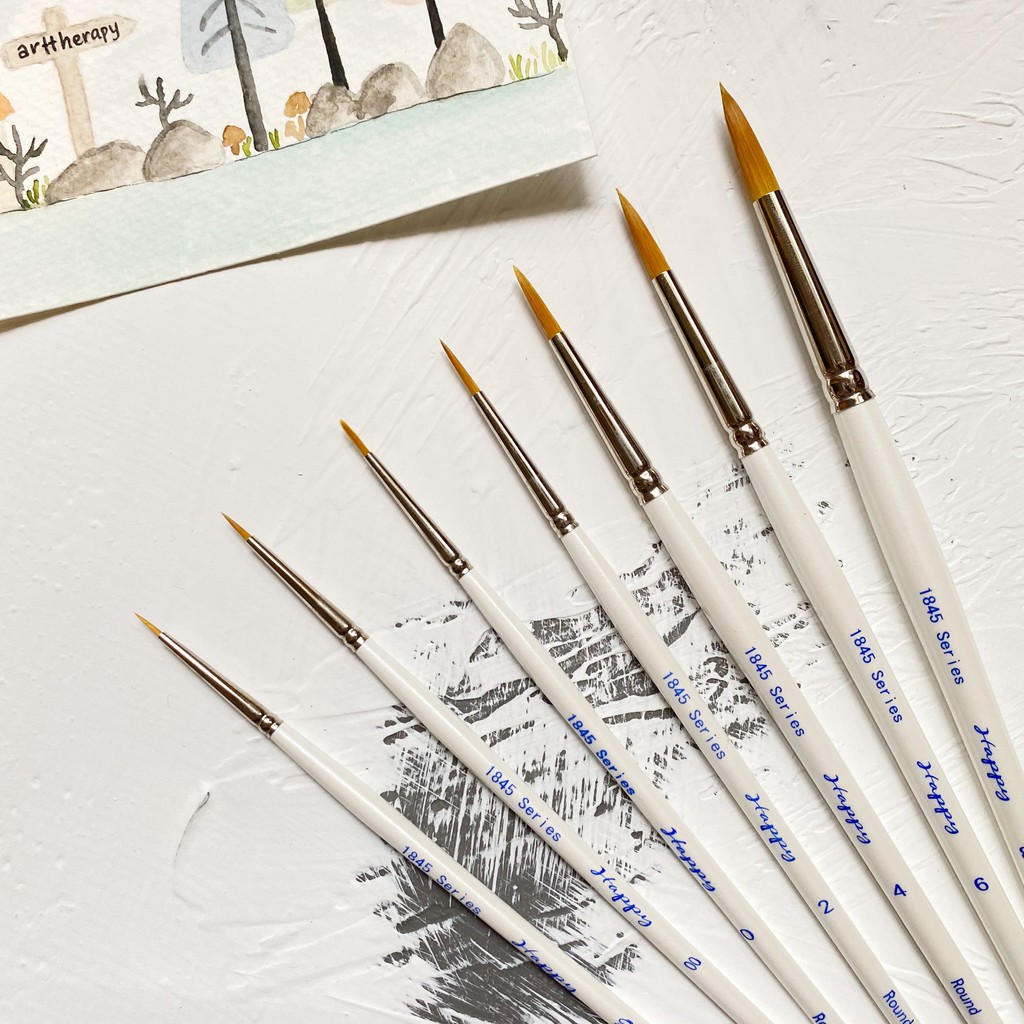 Cọ lông tổng hợp Happy 1845 Round Brush ( Thân Trắng)