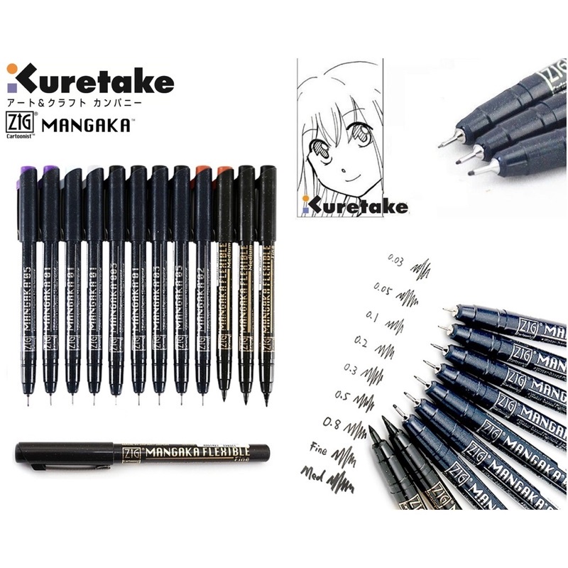 Bút line nét Zig Mangaka Nhật Bản