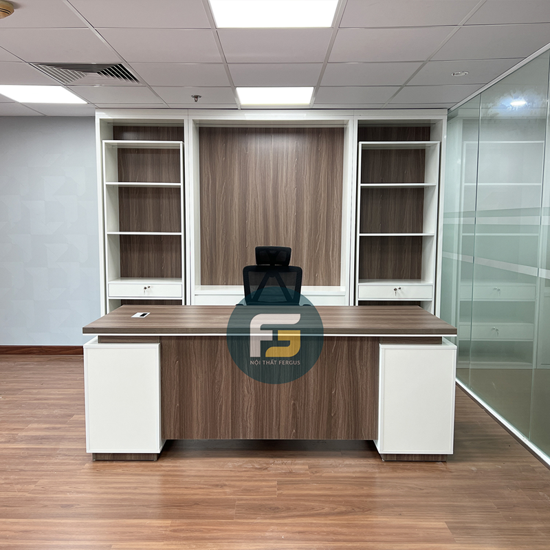 Bàn giám đốc hiện đại cao cấp gỗ công nghiệp MDF phủ melamin