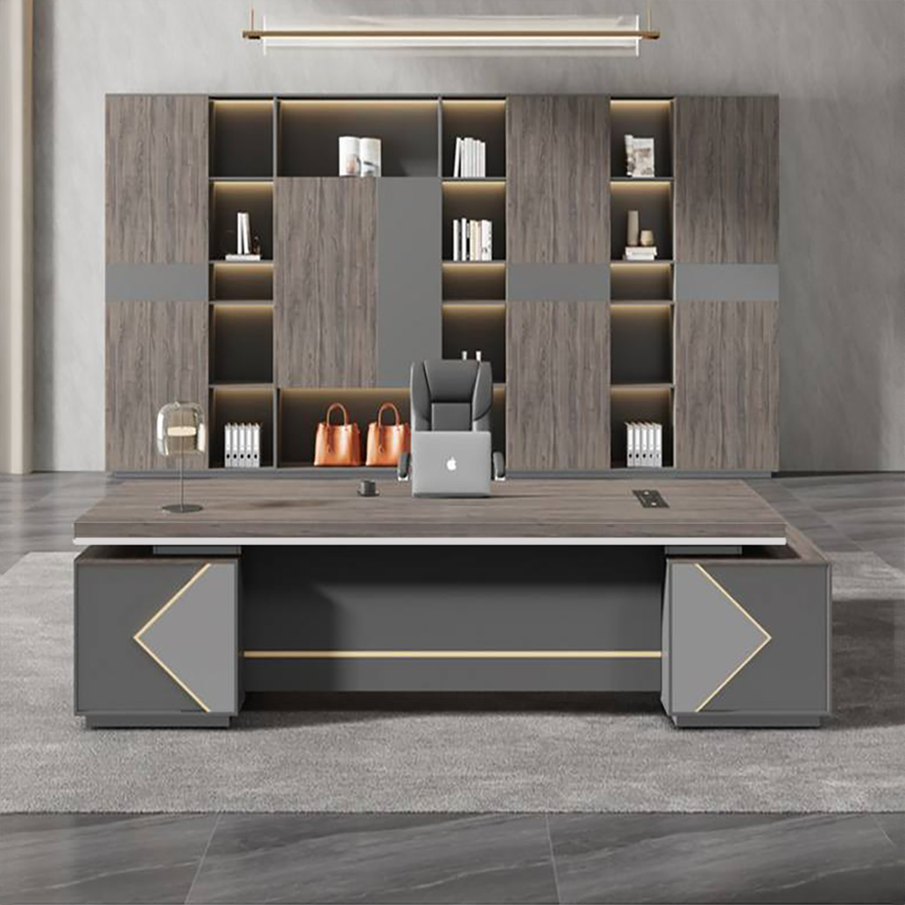 Bàn và tủ giám đốc cao cấp Fergus gỗ công nghiệp nhập khẩu