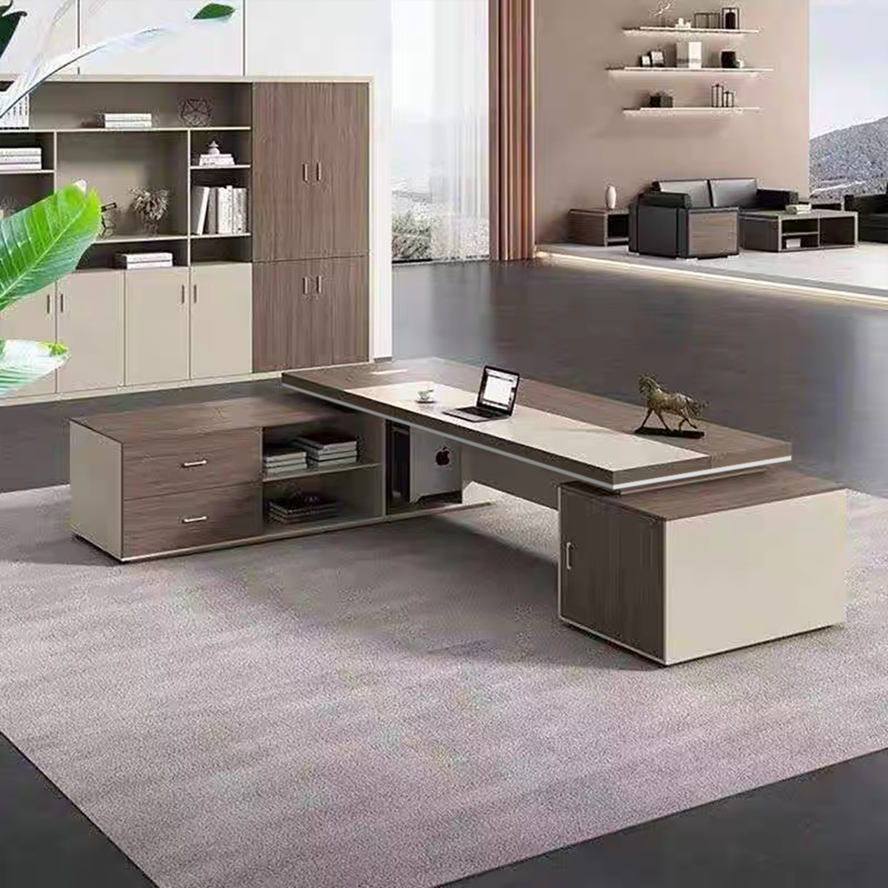 bàn giám đốc tiện lợi, bàn làm việc có ngăn kéo, nội thất FERGUS, bàn MDF phủ Melamin